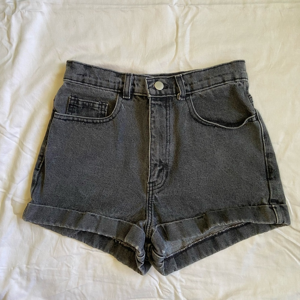 American apparel high waist stone wash shorts